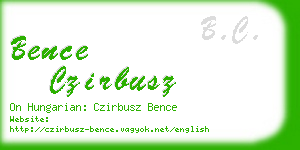 bence czirbusz business card